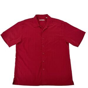Batick Bay Shirt Mens Large Red Short Sleeve Button Up Casual Camp
